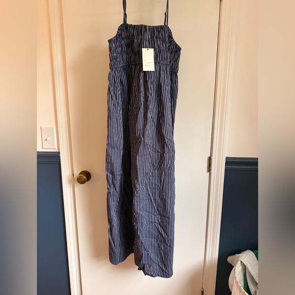 A New Day Navy and White Striped Maxi Dress - Picture 1 of 3
